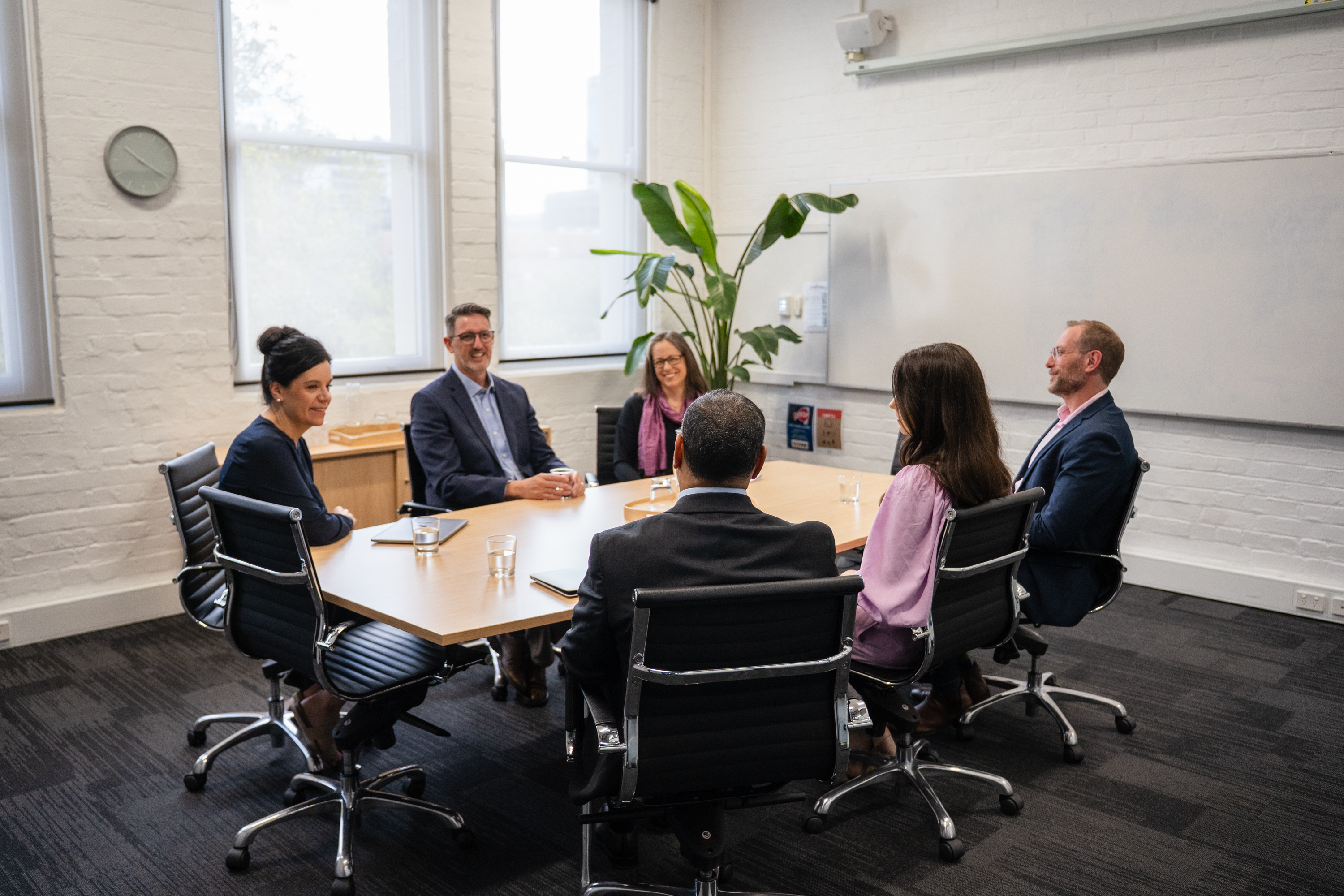 Training session around a meeting table